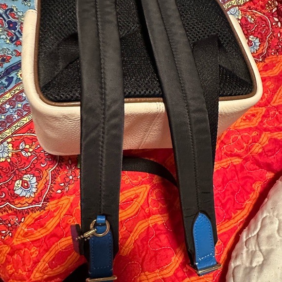 Coach Multicolor Logo Cream Backpack - Picture 2 of 4